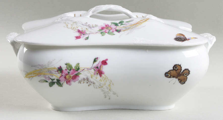 Meadow Visitors (Smooth, No Trim) Rectangular Tureen & Lid by Haviland-1