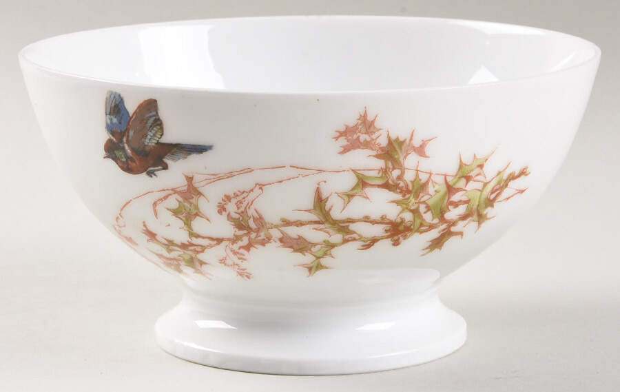 Meadow Visitors (Smooth, No Trim) Cranberry Bowl by Haviland-1