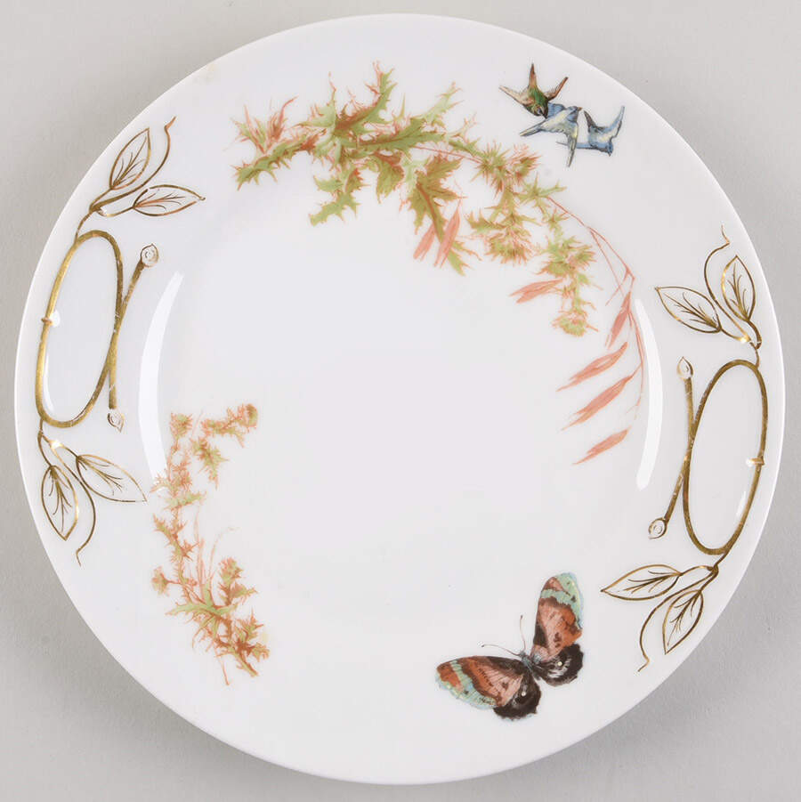 Meadow Visitors (Smooth, No Trim) Handled Cake Plate by Haviland-1
