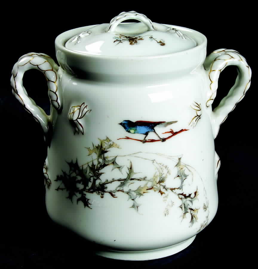 Meadow Visitors (Smooth, No Trim) Sugar Bowl & Lid by Haviland-1