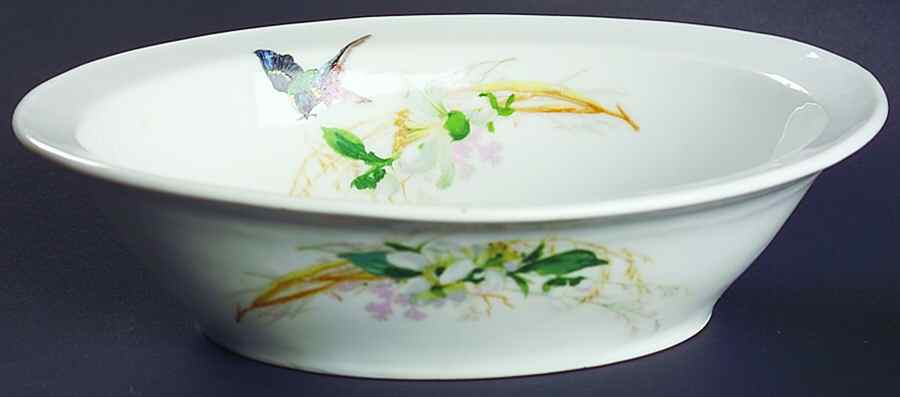 Meadow Visitors (Smooth, No Trim) 9" Oval Vegetable Bowl by Haviland-1