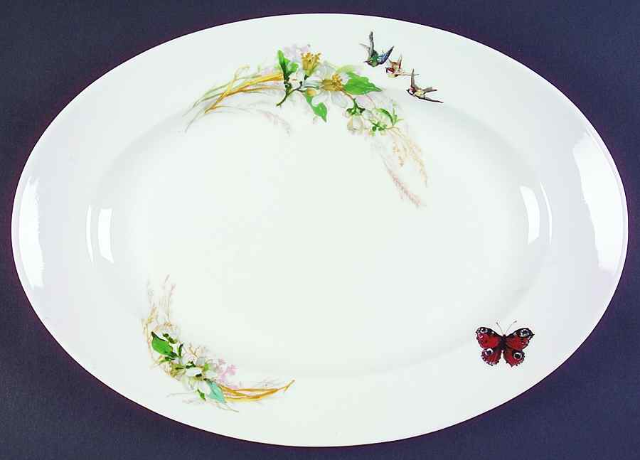Meadow Visitors (Smooth, No Trim) 15" Oval Serving Platter by Haviland-1