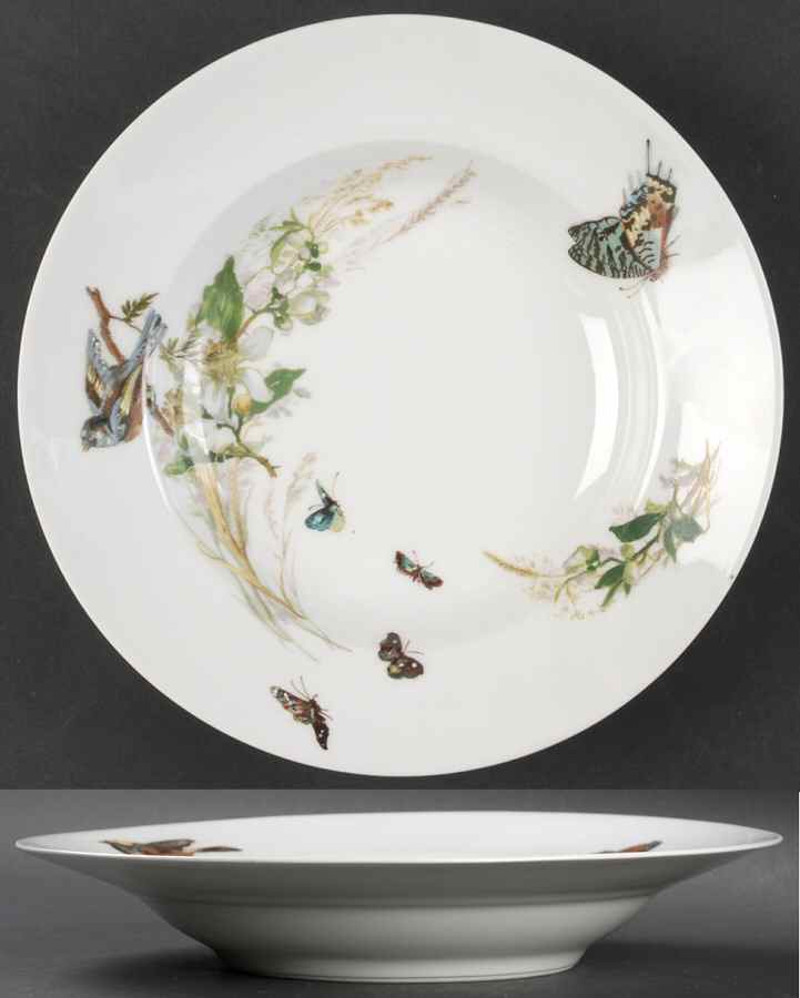 Meadow Visitors (Smooth, No Trim) Large Rim Soup Bowl by Haviland-1