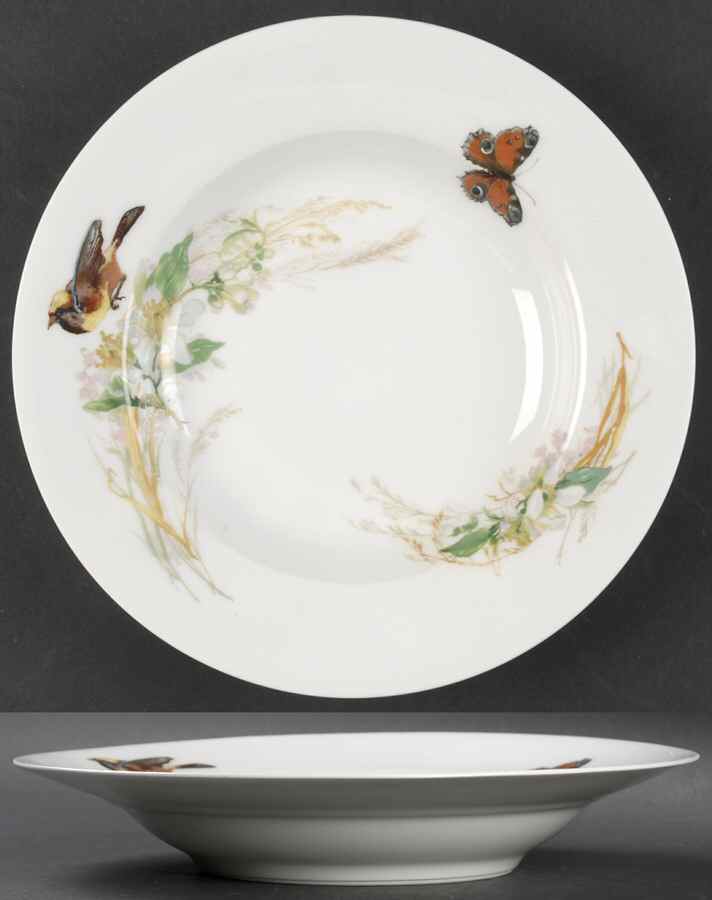 Meadow Visitors (Smooth, No Trim) Large Rim Soup Bowl by Haviland-1
