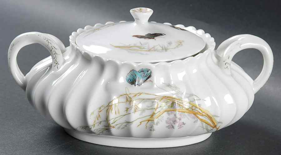 Meadow Visitors (Blank 413) Sugar Bowl & Lid by Haviland-1