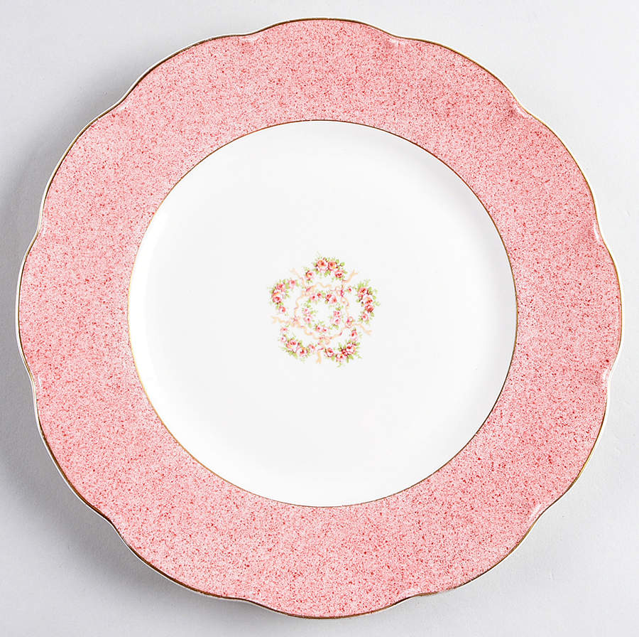 Mezzatint Red Pink Dinner Plate by Haviland-1