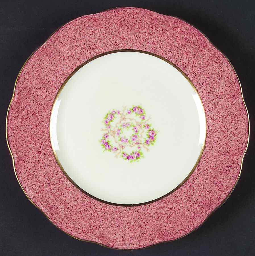 Mezzatint Red Pink Salad Plate by Haviland-1
