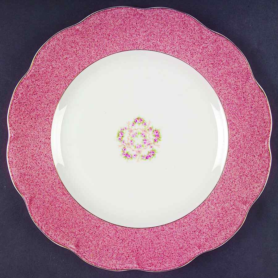 Mezzatint Red Pink Dinner Plate by Haviland-1