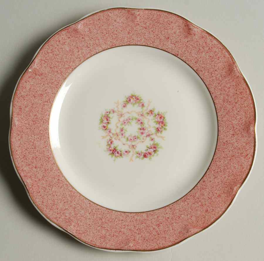 Mezzatint Red Pink Bread & Butter Plate by Haviland-1