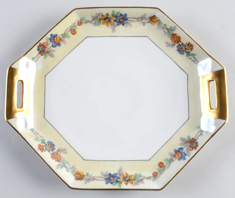 Miami Cream Handled Cake Plate by Haviland-1