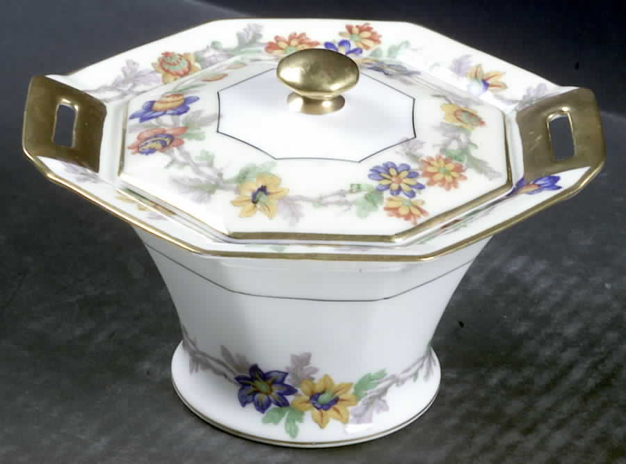 Miami Cream Sugar Bowl & Lid by Haviland-1