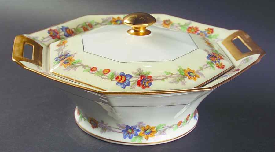 Miami Cream Round Covered Vegetable by Haviland-1