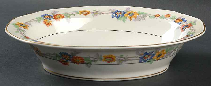 Miami Cream 9" Oval Vegetable Bowl by Haviland-1