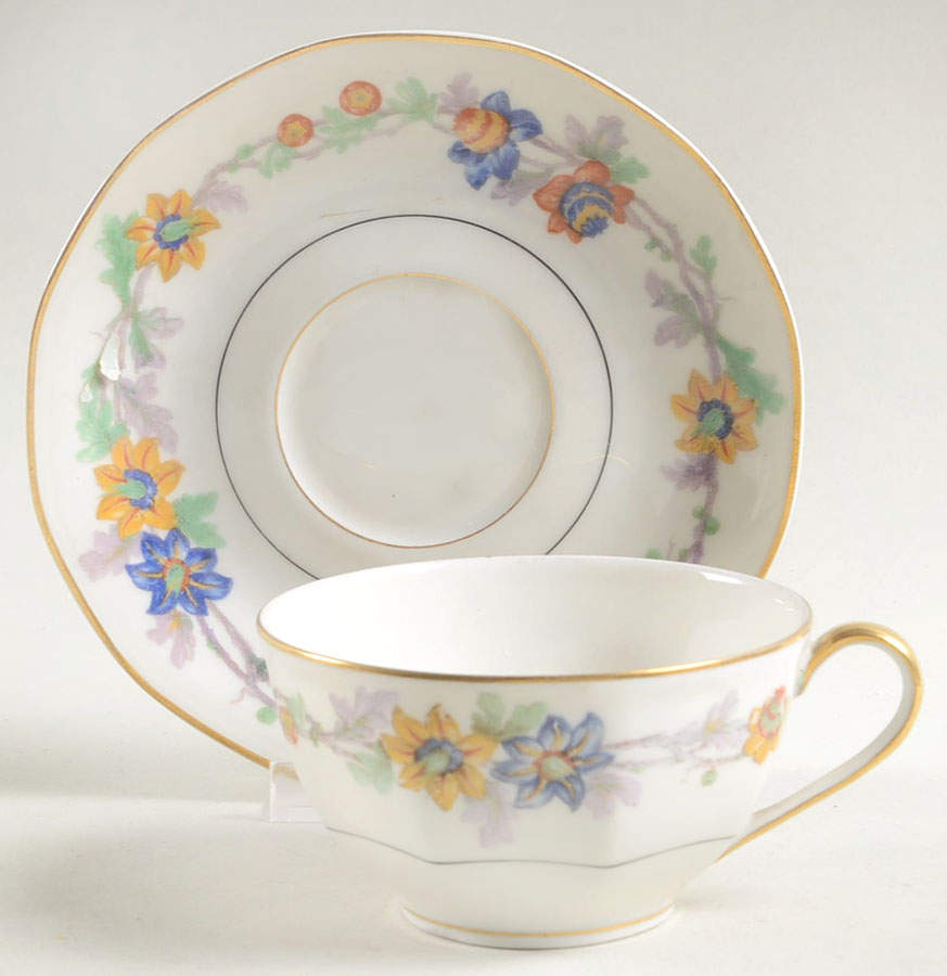 Miami White Flat Cup & Saucer Set by Haviland-1