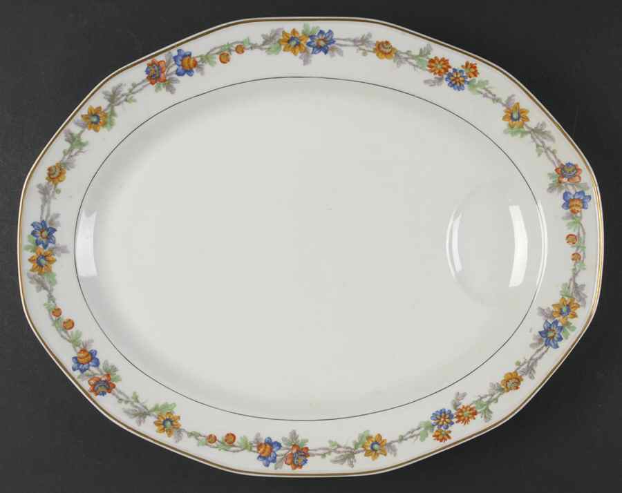 Miami White 15" Oval Serving Platter by Haviland-1