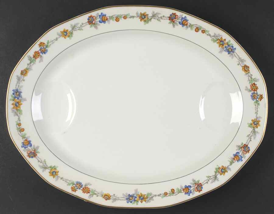 Miami White 18" Oval Serving Platter by Haviland-1