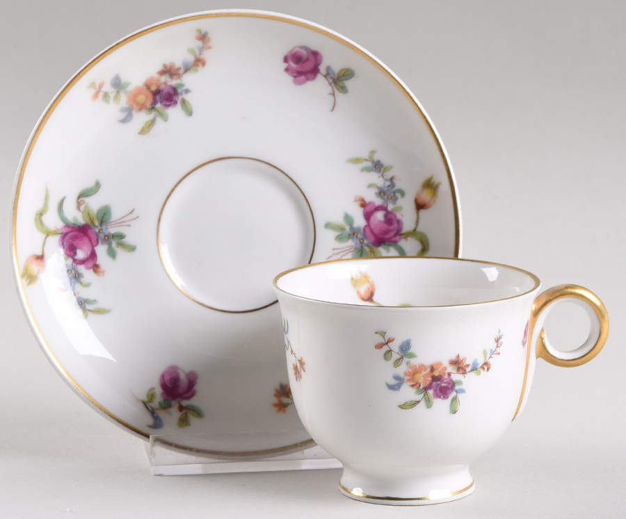 Mignonette Footed Demitasse Cup & Saucer Set by Haviland-1
