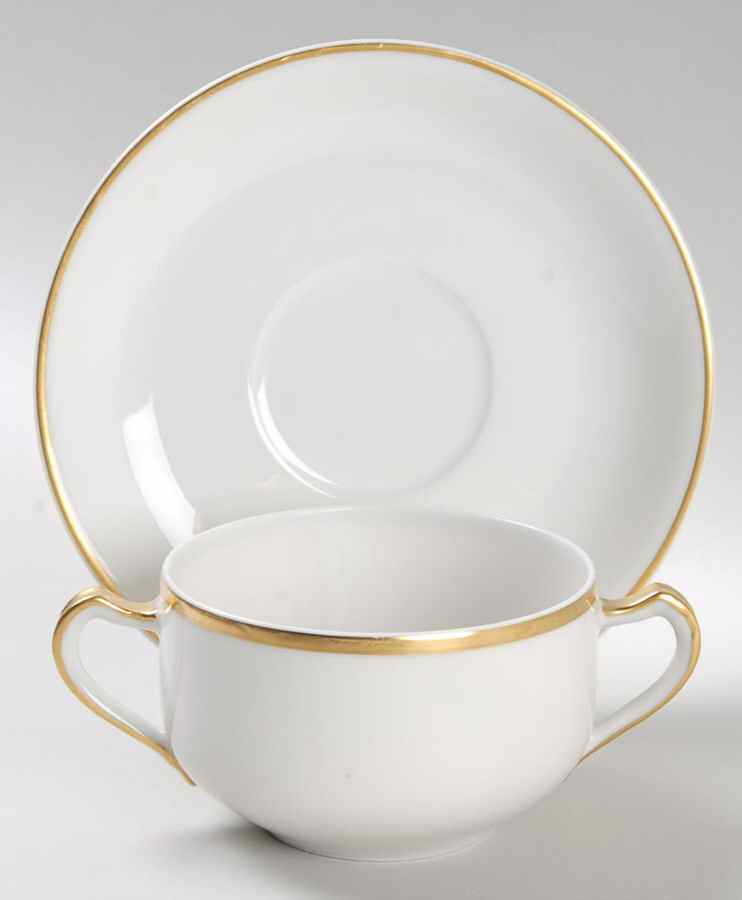 Mirabeau Flat Bouillon Cup & Saucer by Haviland-1