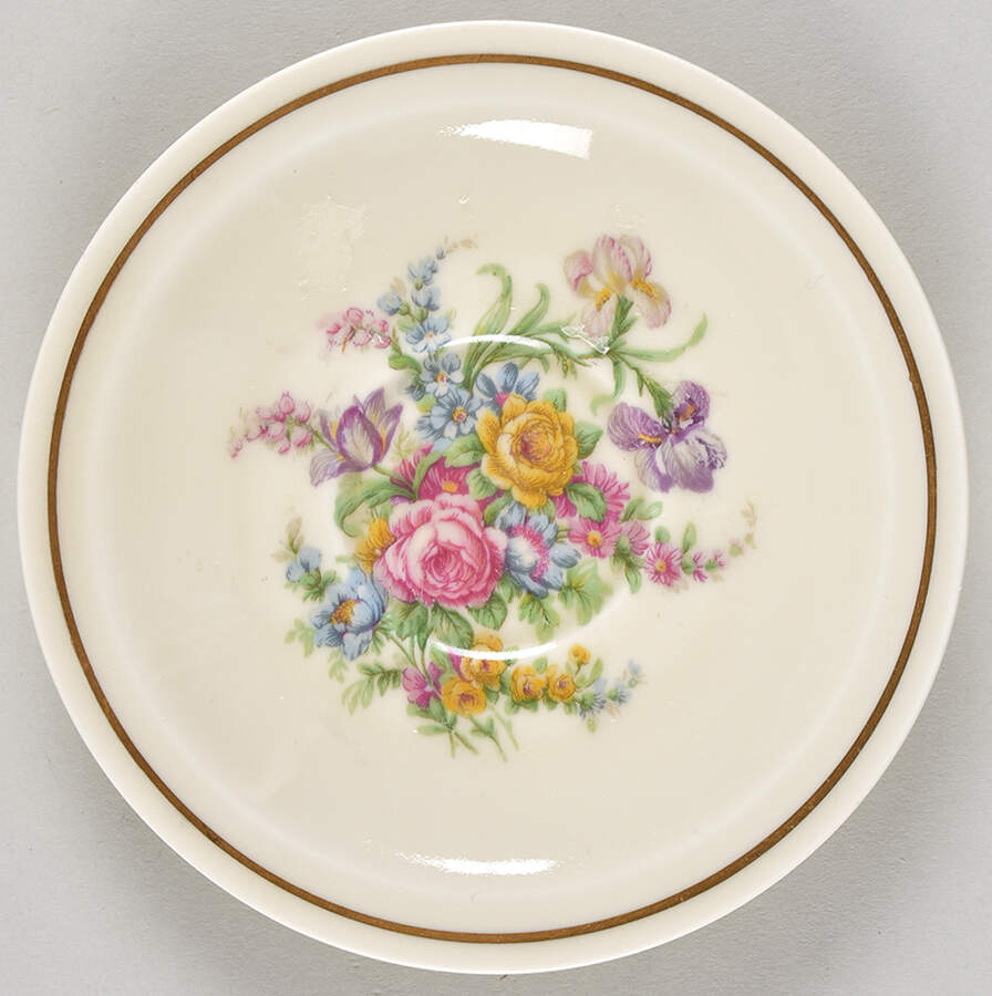 Miramar (Floral Center, Gold Band) Saucer for Demitasse Cup by Haviland-1
