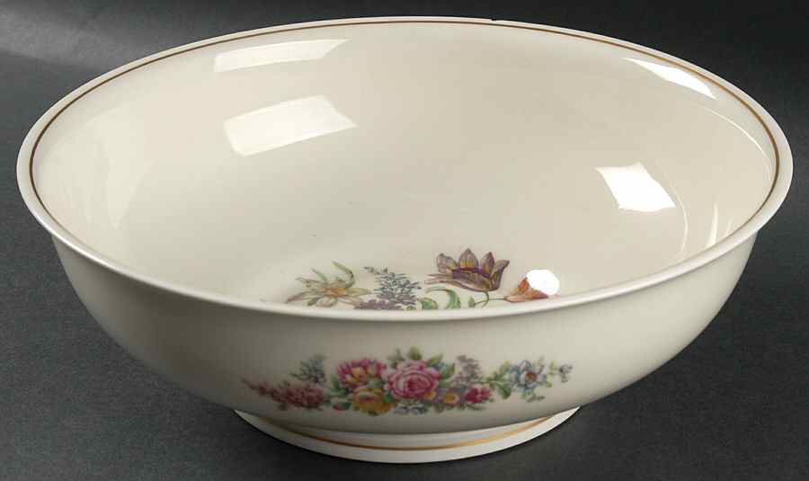 Miramar (Floral Center, Gold Band) 10" Large Salad Serving Bowl by Haviland-1