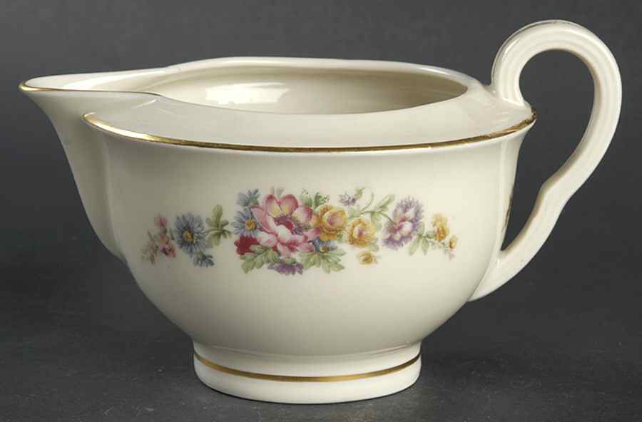 Miramar (Floral Center, Gold Band) Creamer by Haviland-1