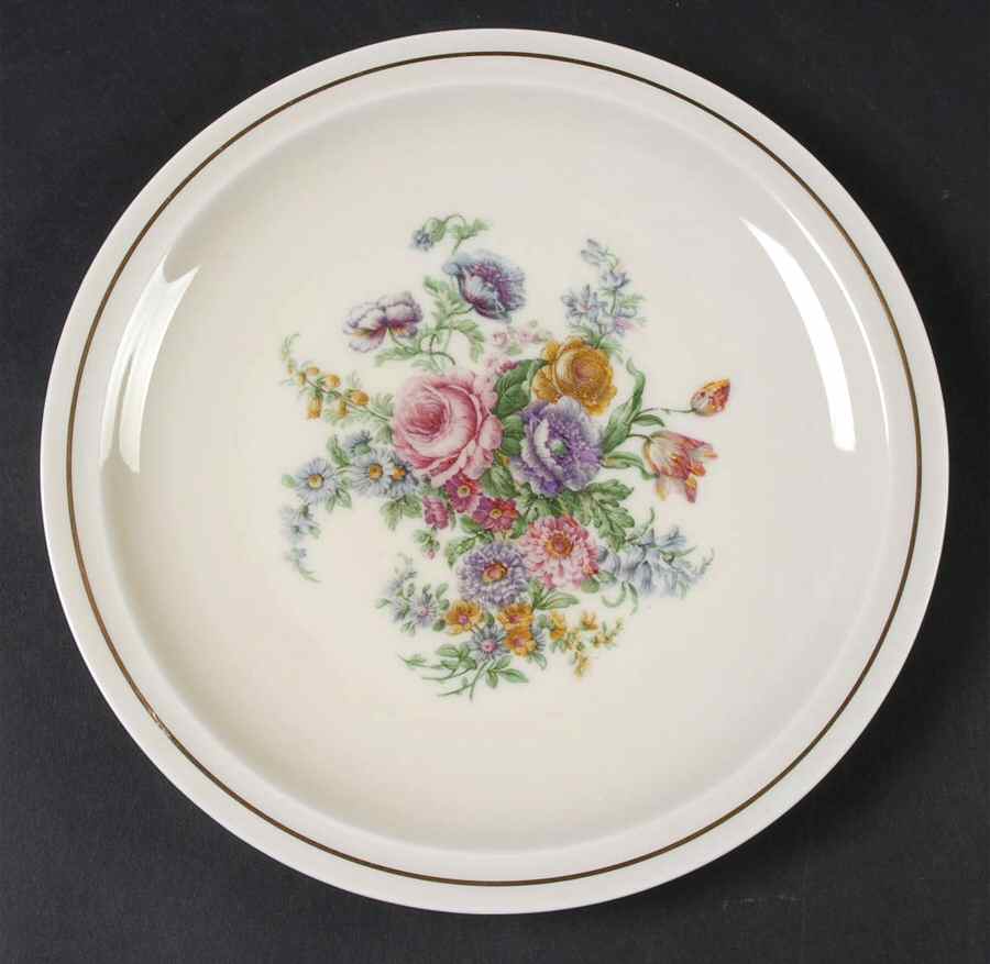 Miramar (Floral Center, Gold Band) Luncheon Plate by Haviland-1