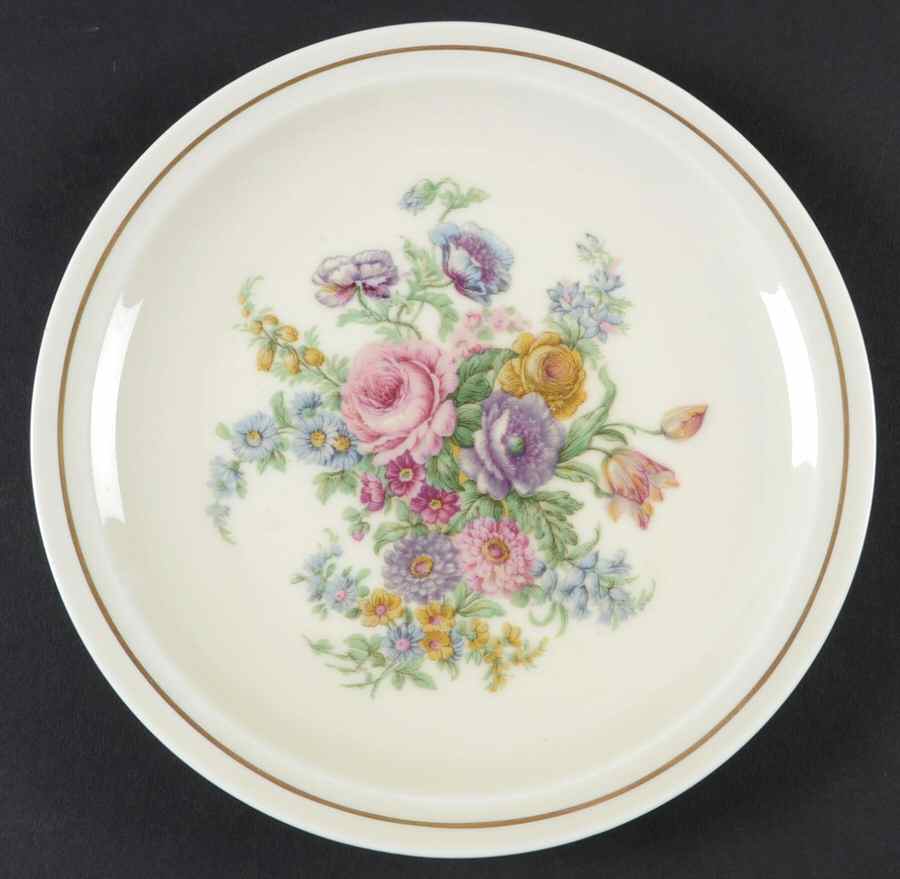 Miramar (Floral Center, Gold Band) Salad Plate by Haviland-1