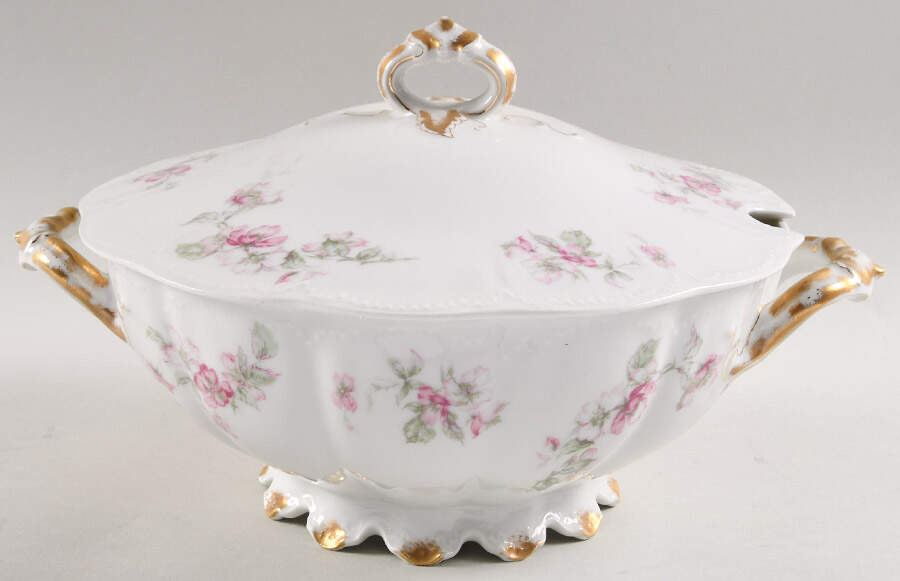The Miramar (White with Pink Flowers) Tureen &  Lid by Haviland-1