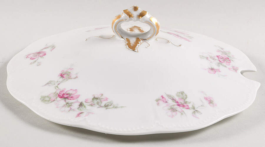 The Miramar (White with Pink Flowers) Lid for Tureen by Haviland-1
