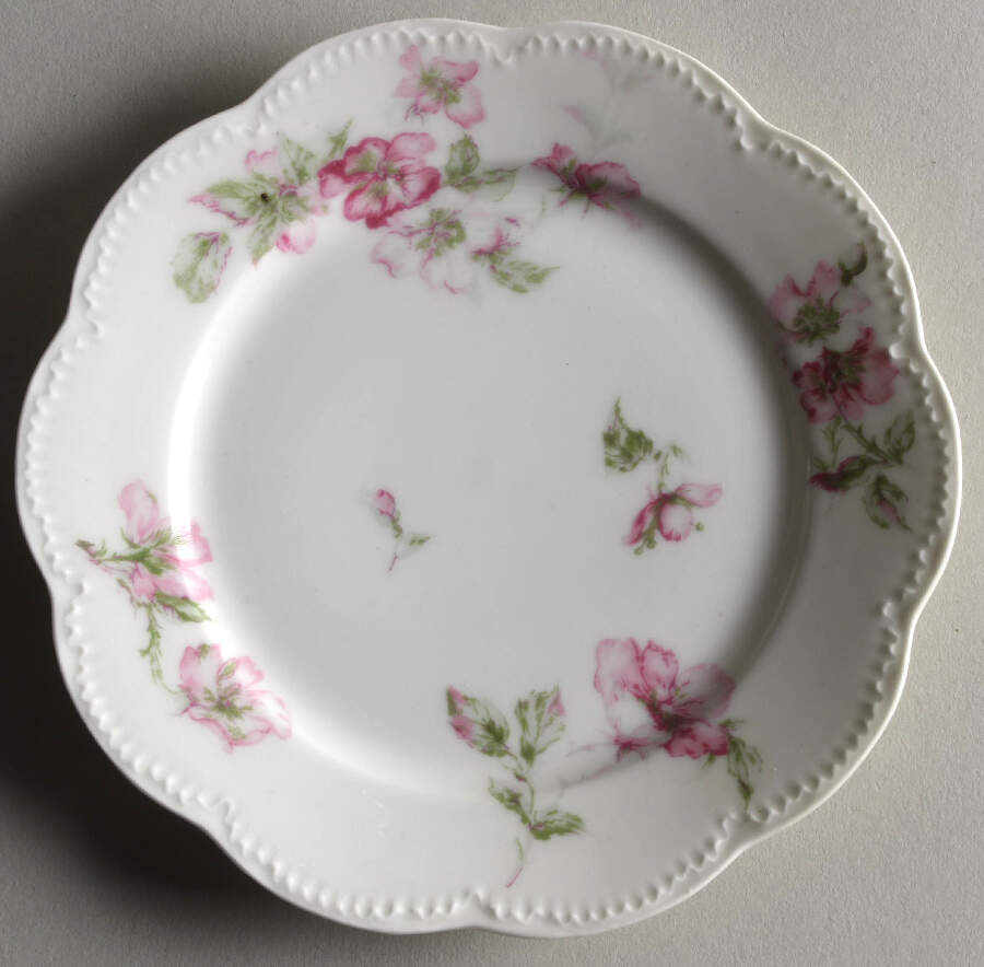 The Miramar (White with Pink Flowers) Bread & Butter Plate by Haviland-1
