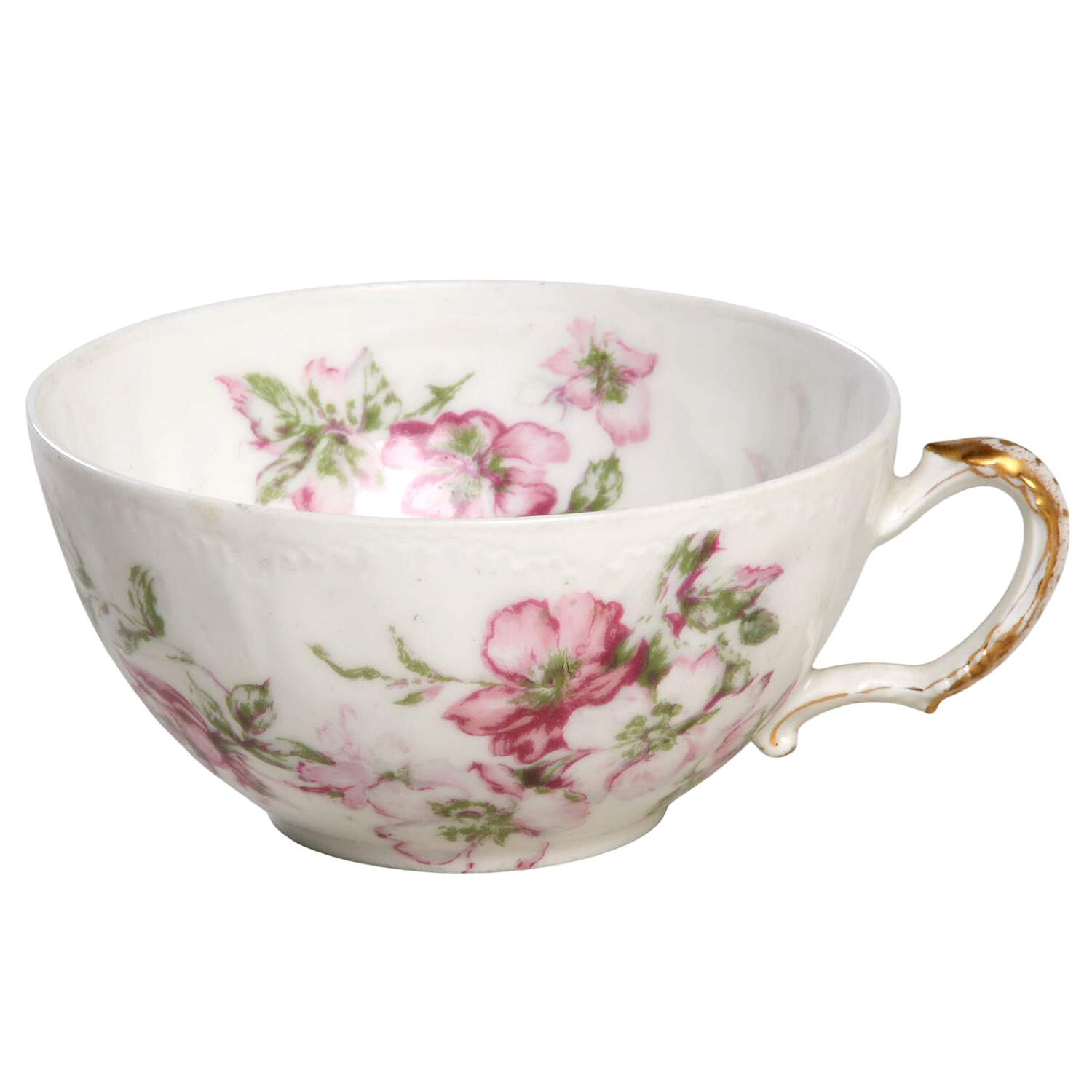 The Miramar (White with Pink Flowers) Flat Cup by Haviland-1