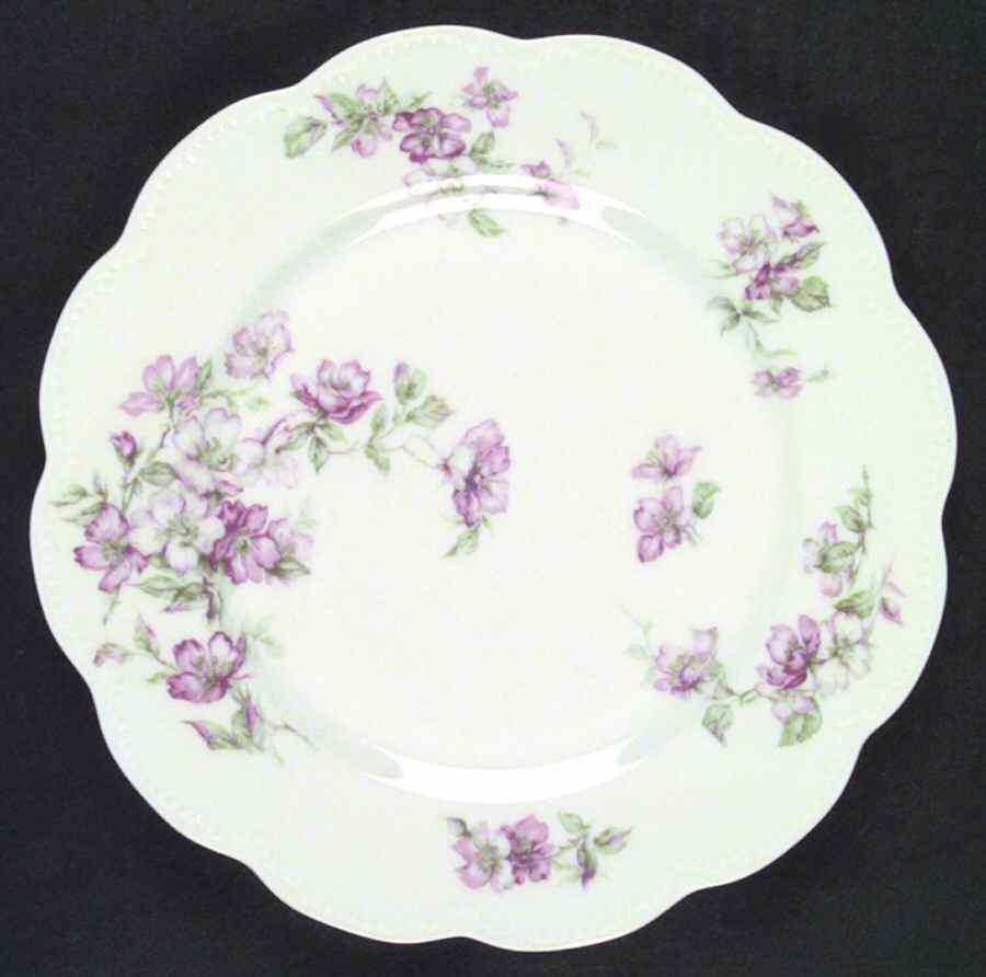 The Miramar (White with Pink Flowers) Dinner Plate by Haviland-1