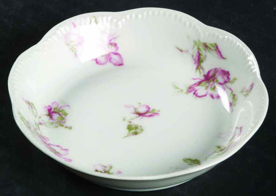 The Miramar (White with Pink Flowers) Fruit/Dessert (Sauce) Bowl by Haviland-1