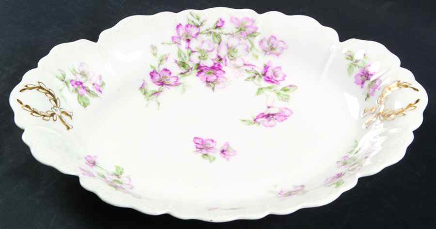 The Miramar (White with Pink Flowers) 11" Oval Serving Platter by Haviland-1