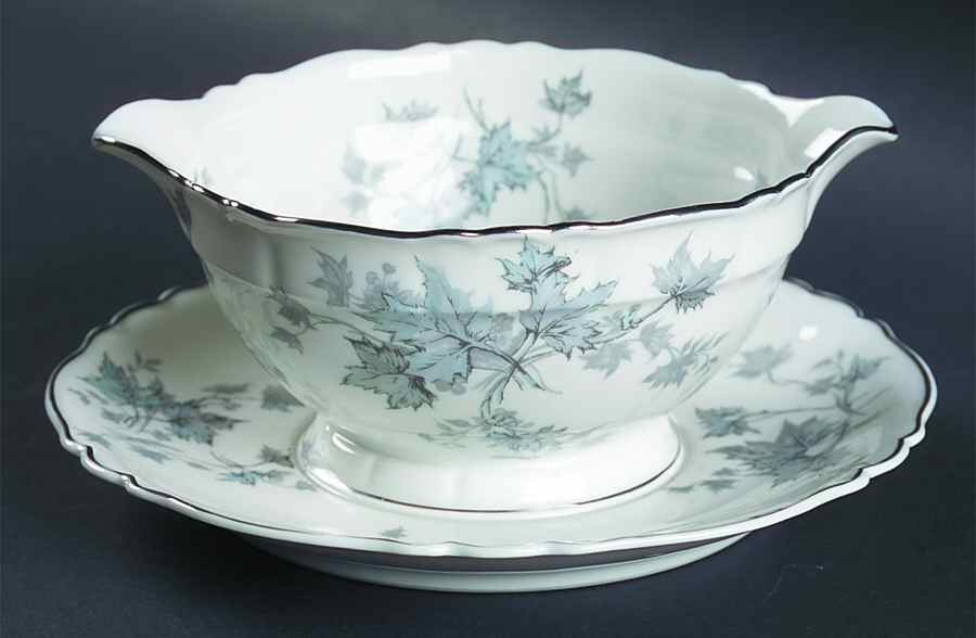 Mistral Round Gravy Boat/Attached Underplate by Haviland-1