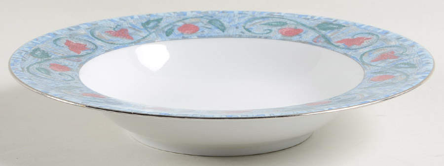 Mosaique and Fruit Fruit Mosaique (Platinum Trim) Rim Soup Bowl by Haviland-1