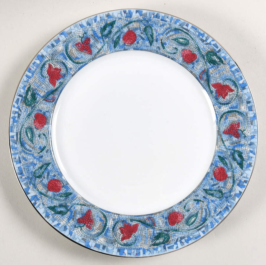 Mosaique and Fruit Fruit Mosaique (Platinum Trim) Dessert Luncheon Plate by Haviland-1