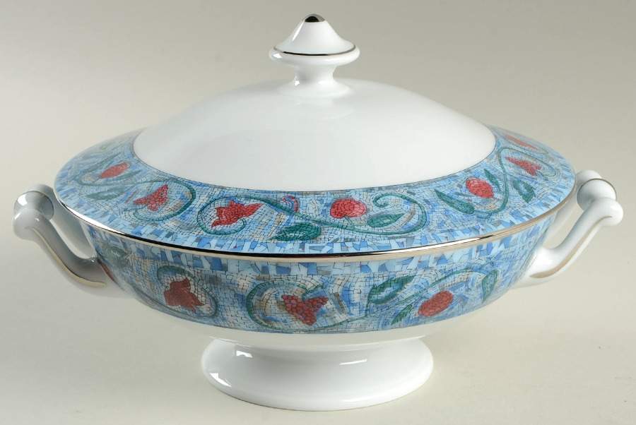 Mosaique and Fruit Fruit Mosaique (Platinum Trim) Round Covered Vegetable by Haviland-1