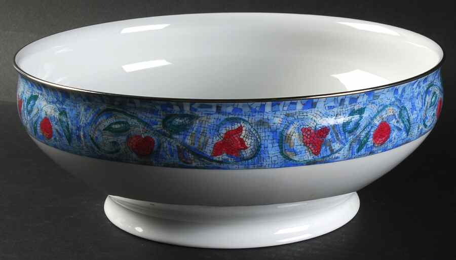 Mosaique and Fruit Fruit Mosaique (Platinum Trim) 10" Large Salad Serving Bowl by Haviland-1