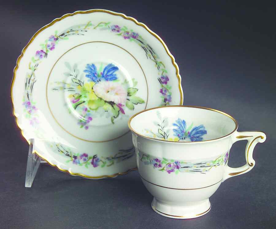Morning Glory Footed Demitasse Cup & Saucer Set by Haviland-1
