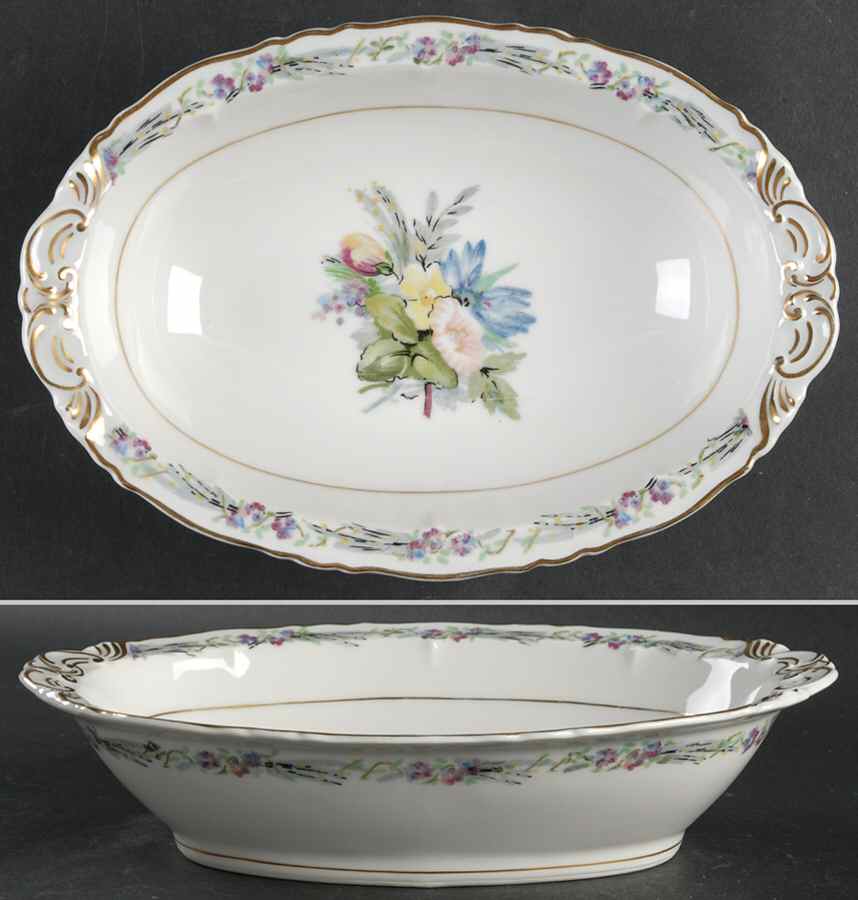 Morning Glory 9" Oval Vegetable Bowl by Haviland-1