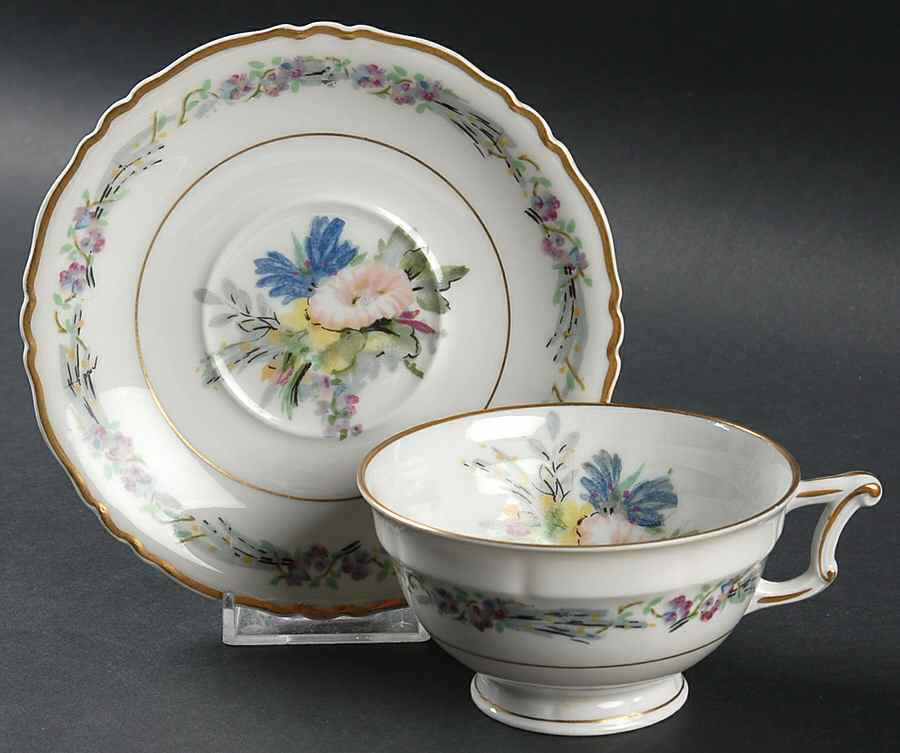 Morning Glory Footed Cup & Saucer Set by Haviland-1