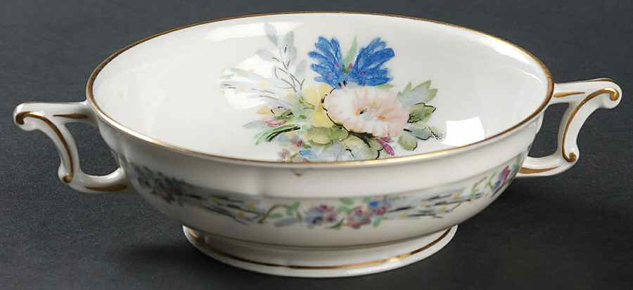 Morning Glory Footed Cream Soup Bowl by Haviland-1