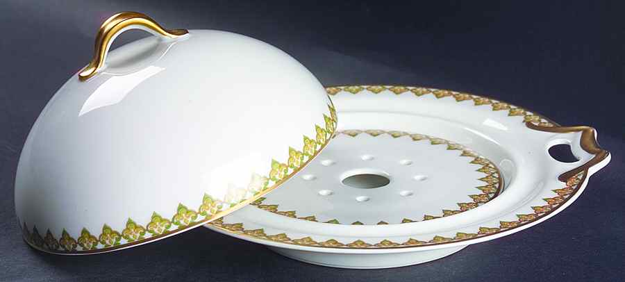 The Monaco Round Covered Butter with Strainer by Haviland-1