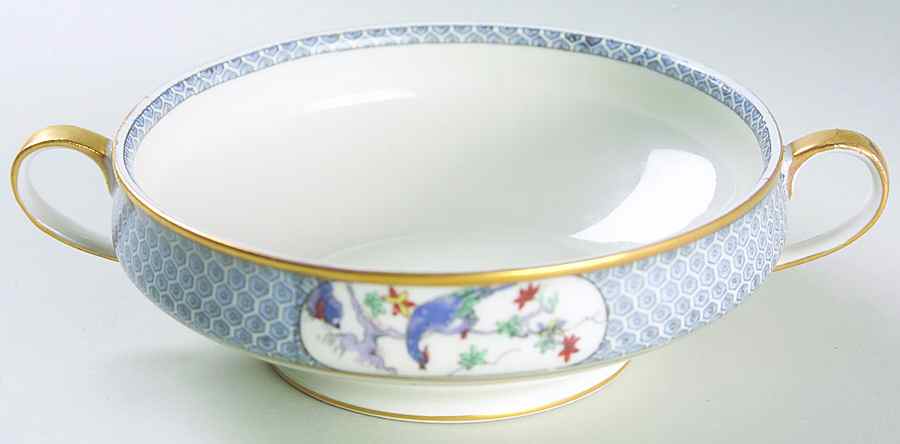 Montmery (Birds) Footed Cream Soup Bowl by Haviland-1