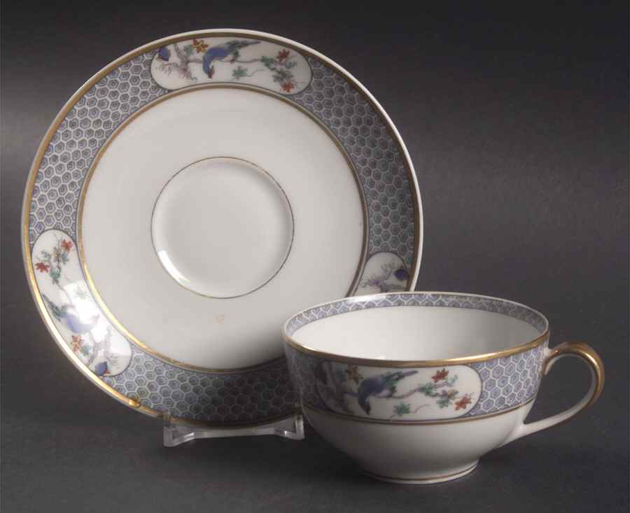 Montmery (Birds) Flat Cup & Saucer Set by Haviland-1