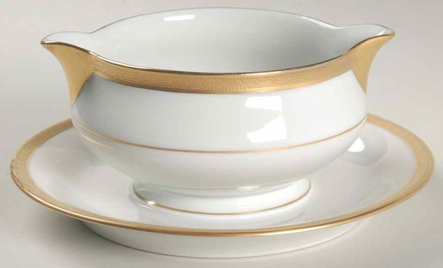 Monceau Round Gravy Boat/Attached Underplate by Haviland-1