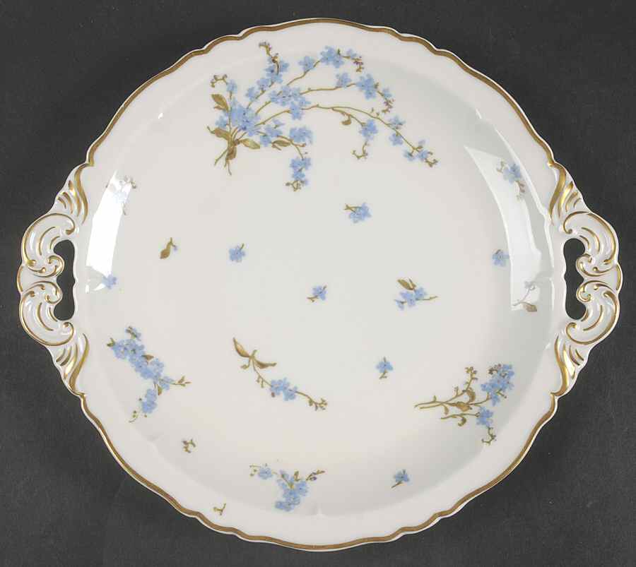 Montmery (Forget Me Nots) Handled Cake Plate by Haviland-1