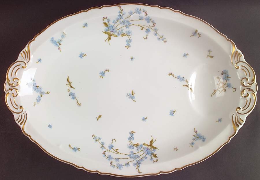Montmery (Forget Me Nots) 15" Oval Serving Platter by Haviland-1