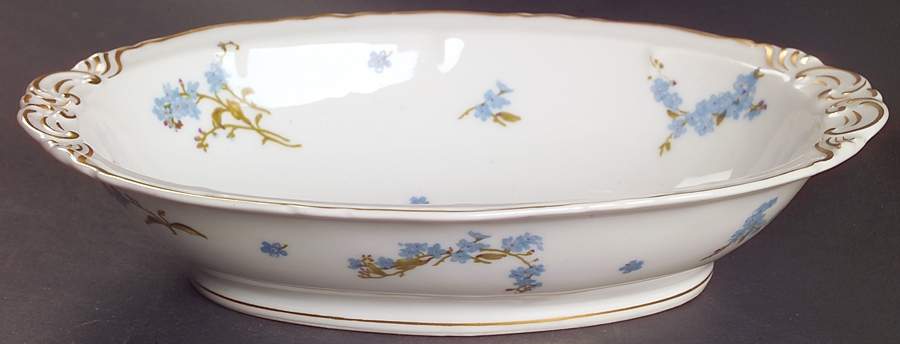 Montmery (Forget Me Nots) 10" Oval Vegetable Bowl by Haviland-1